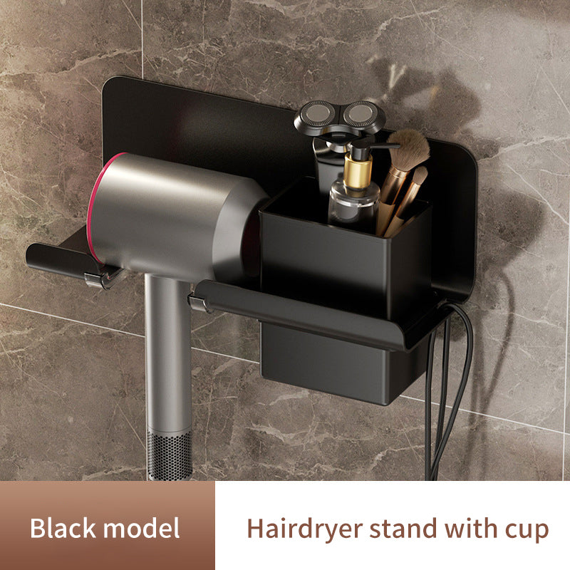 Hair Dryer Rack Punch Free Bathroom Hair Dryer Bracket Toilet Wall Mounted Air Dryer Stand