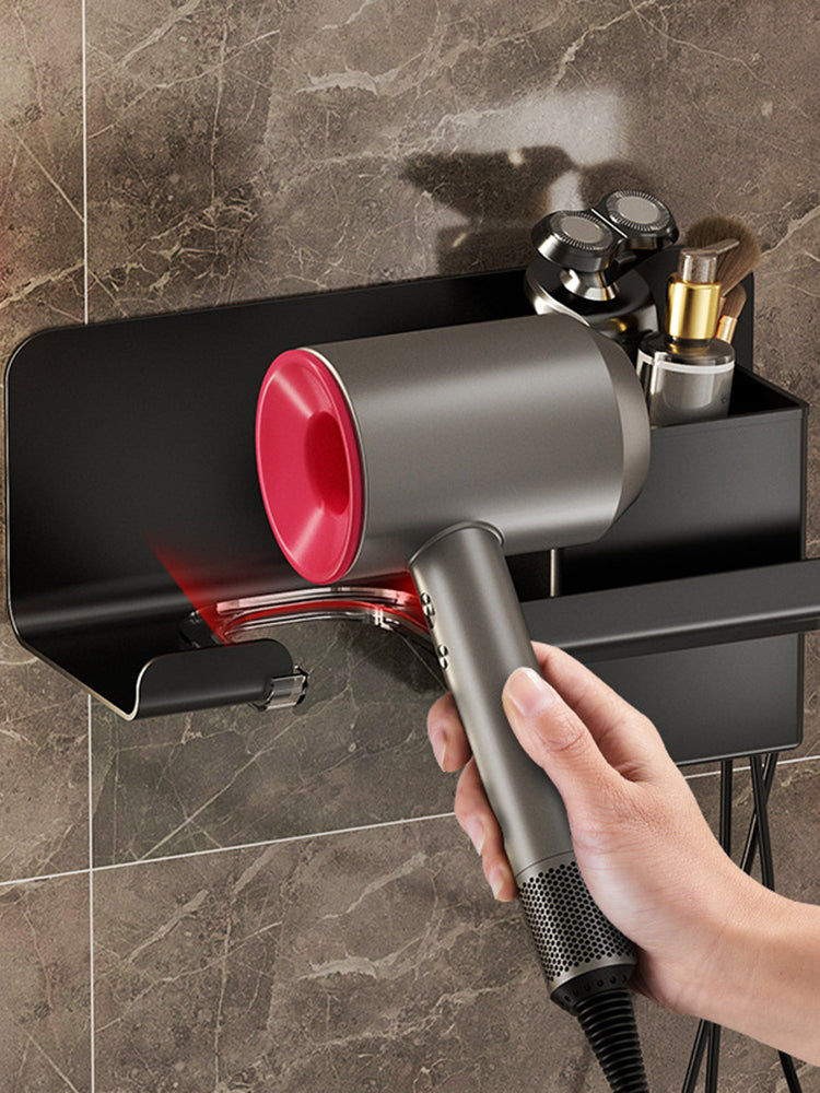 Hair Dryer Rack Punch Free Bathroom Hair Dryer Bracket Toilet Wall Mounted Air Dryer Stand