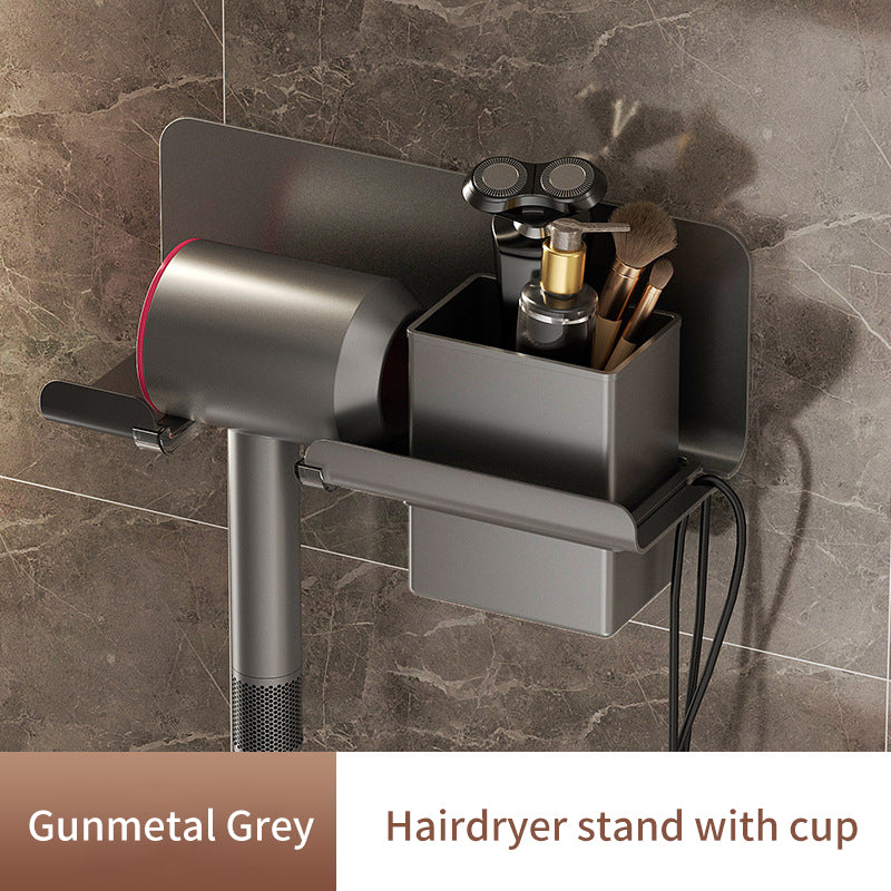 Hair Dryer Rack Punch Free Bathroom Hair Dryer Bracket Toilet Wall Mounted Air Dryer Stand